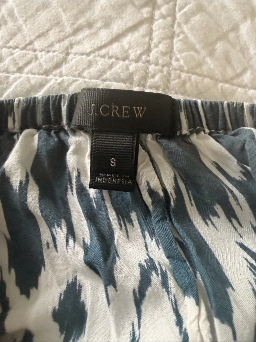 J. Crew Navy and White Ikat Maxi Halter Dress